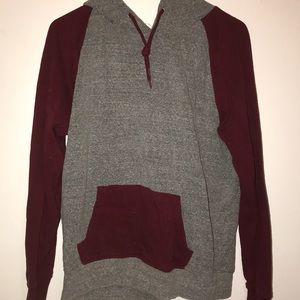 Maroon and grey, light sweatshirt
